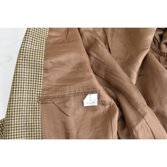 Brooks Brothers 1818 Madison Brown Wool Sport Coat 44L Geometric Two Button - Picture 5 of 9